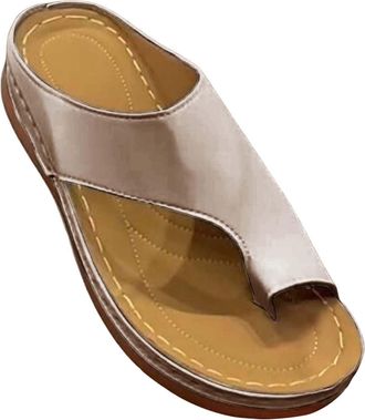 Generic Womens Mules with Heel Flip Flop, Womens Platform Toe Separator Sandals, Non-Slip Slippers, Wedge Sandals, Summer Slippers, Wedge Heel Summer Shoes, B