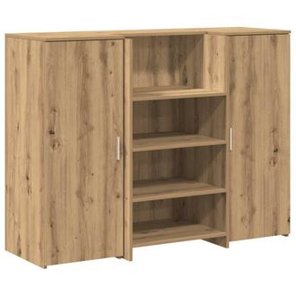 Berkfield Home Reception Desk Artisan Oak 135x50x103.5 cm Engineered Wood in Brown