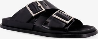 Alohas Womens Low Leather Sandals Black