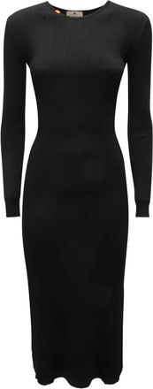 Elisabetta Franchi Abito WO Gebreide Jurk - Dames - Maxi kleedjes - Zwart - M - Kleedjes