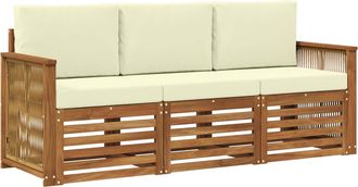 vidaXL Juegos De Sof&aacute;s 3 Uds. Madera De Acacia S&oacute;lida Vidaxl