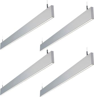 Loops 4 PACK Slim Commercial Suspension Light - 1500mm x 20mm - 40W Cool White LED
