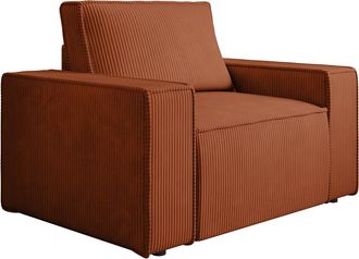 Vente-Unique Sill&oacute;n de pana terracota AMELIA