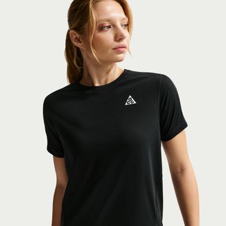 Nike Womens Nike ACG Dri-FIT Short-Sleeve Trail Running Top in Black | IO9650-010
