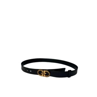 Gucci Pre-owned Vintage Leather Belt - female - Gucci Vintage - Vintage Belts - Black - ONE SIZE - Pre-owned