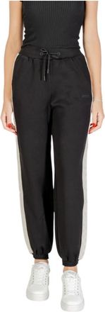 Guess Broek met vetersluiting - Dames - Sweatpants - Zwart - W34 - Katoen - Broeken