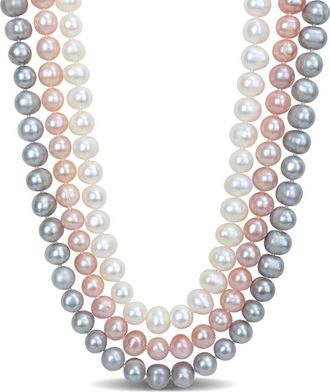 Delmar Triple Strand Multicolor Freshwater Pearl Necklace in White Multicolor at Nordstrom Rack