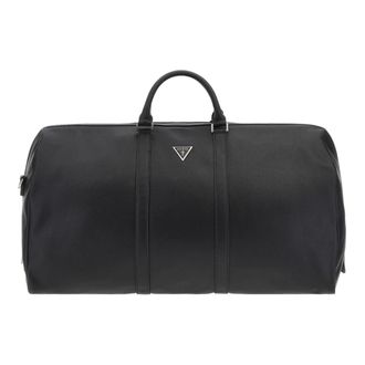 Guess Zwarte koffer met metalen details - Heren - Weekendtassen - Zwart - ONE Size - Leer - Tassen