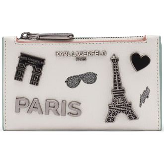 Karl Lagerfeld Small Wallet with Pins in Winter White/silver at Nordstrom