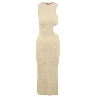 Akep Vskd 05044 V1 - Dames - Casual kleedjes - Beige - M - Katoen - Kleedjes