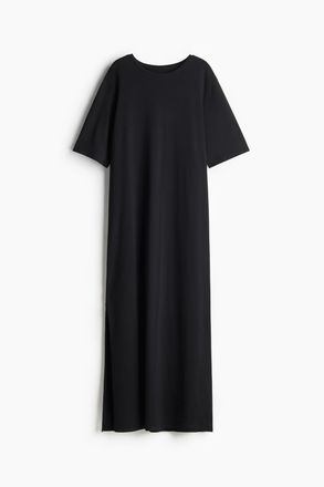 H&M Langes T-Shirt-Kleid - Schwarz
