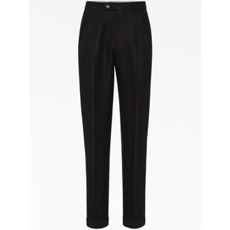 Brunello Cucinelli Black Linen Silk Wool Trousers, Brand Size 56 (US Size 40)