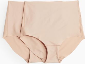 H&M 2er-Pack Unsichtbare Slips Light Shape - Beige