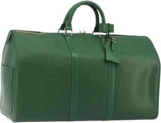 Louis Vuitton Pre-owned Vintage Boston Bag - Dames - Vintage Weekendtas - Groen - ONE Size - Leer - Vintage