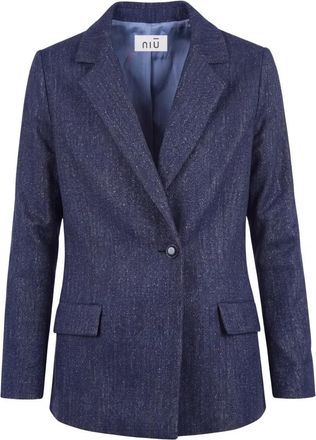 Ni&ugrave; Blazer - Dames - Blazers - Blauw - L - Denim - Jassen