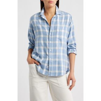 Frank & Eileen Relaxed Fit Cotton Button-Up Shirt in Large Blue White Check at Nordstrom, Size Xx-Small