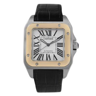 Cartier Pre-owned Cartier Santos 100 Silver Dial Mens Watch W20072X7