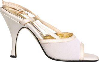 Dolce & Gabbana White Satin Slingback Heels Pumps Womens Shoes (Pre-Owned)