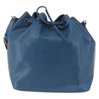 Louis Vuitton Petit Noe Monogram Canvas Blue Leather Handbag (Pre-Owned)