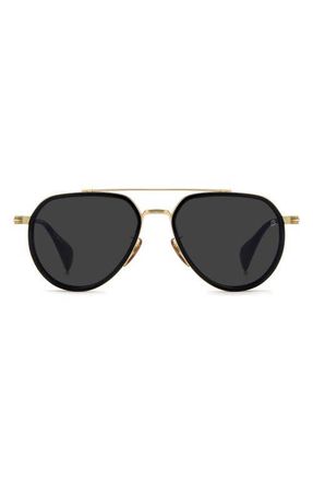 David Beckham 57mm Pilot Sunglasses in Gold Black/Grey Ar at Nordstrom