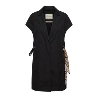 Herno Vests, female, Black, Size: S Sleeveless Blazer Dress