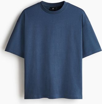 H&M Baumwoll-T-Shirt in Oversized Fit - Blue