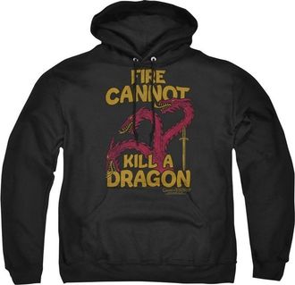 Gildan Game Of Thrones Dragons With Fire Adult Pull Over Hoodie / Hooded Sweatshirt