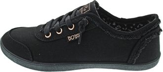 Skechers Womens Bobs B Cute Sneaker, Black Canvas/Trim, 7 UK