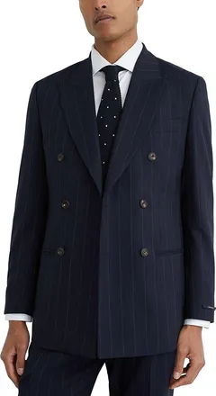 Reiss Bank Pinstripe Peak Wool Formal Jacket