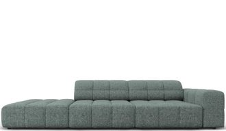 BLOOMINGLOFT 3-Sitzer Design Sofa Chicago mit Ottomane Links, Chenille-Bezug
