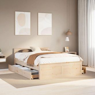 vidaXL Vidaxl - Cama Con Cabecero Sin Colch&oacute;n Madera Maciza De Pino 140x190 Cm