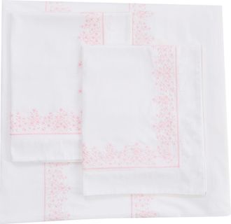 Melange Home Babys Breath Embroidery Duvet Set - King in White/Rose at Nordstrom Rack