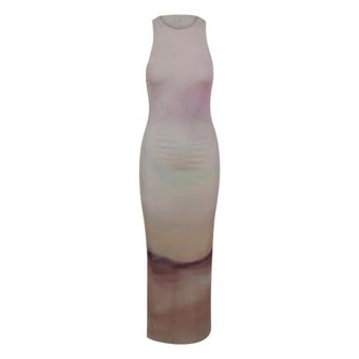 Nanushka Lange jersey jurk met gradi&euml;nt van mesh - Dames - Maxi kleedjes - Veelkleurig - M - Kleedjes