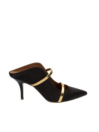 Malone Souliers Maureen 70mm mules in black and gold