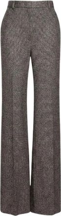 Max Mara Pantaloni Edicola - Dames - Wijde Broeken - Grijs - L - Broeken