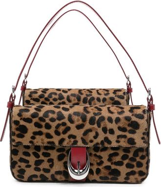 Staud Leopard-pattern Leather Shoulder Bag