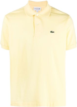 Lacoste logo-patch polo shirt - men - Cotton - 3 - Yellow