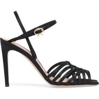 Gianvito Rossi Kerry Sandal in Black Fabric at Nordstrom, Size 38.5