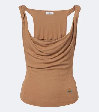 Vivienne Westwood Anna draped knitted tank top