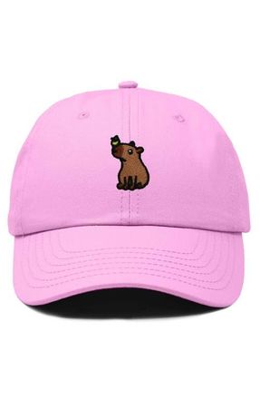 Dalix Capybara Embroidered Everyday Hat in Light Pink at Nordstrom