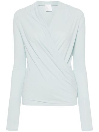 Givenchy Gedrapeerde blouse met V-hals - Blauw