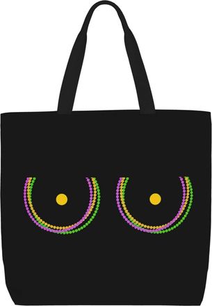 Generic Women Handbag Happy Mardi Gras Funny Womens Tote Bag Reusable Folding Shoulder Bags, For Graduation, Work, School, Birthday, Gym