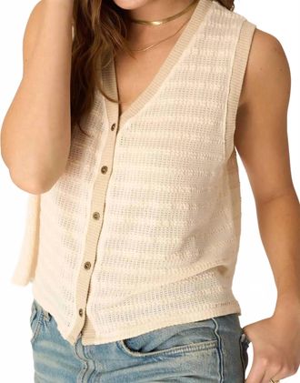 Bloomingdale's Viva Button Front Sweater Tank In Chalk