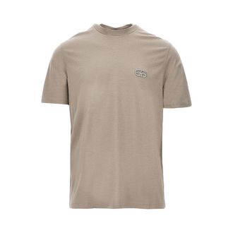 Emporio Armani Lyocell-blend jersey T-shirt with embroidery Man XL