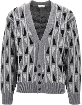 Versace Jacquard wool and cashmere cardigan Man 48