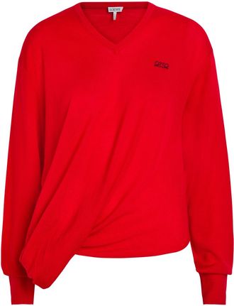 Loewe Draped Wool-blend Jumper - Red - L (UK14 / L)