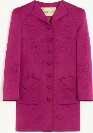 Valentino Caban In Cady Raso Ricamato Donna VIOLA MAGENTA 36