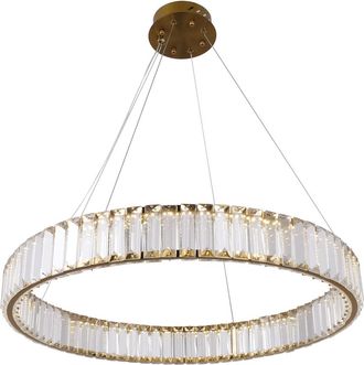 OEM Anillo De L&aacute;mpara De Ara&ntilde;a De Cristal Led Bohemia Brass 60 Al De 60 Cm, Color Oro Lat&oacute;n