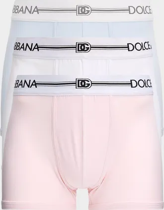 Dolce & Gabbana Mens Stretch Cotton Multicolor 3-Pack Boxer Briefs