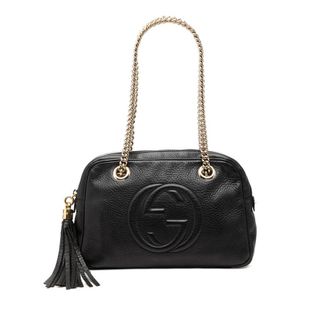 Gucci Pre-owned Gucci Pebbled Calfskin Soho Chain Zip Shoulder Bag Ladies QE7XI4JDSCTY2H5Q